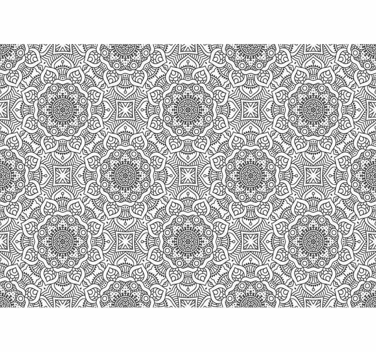 Mandala wall mural with detailed geometric patterns - TenStickers