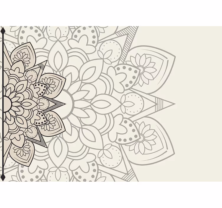 Mandala wall mural elaborate floral design - TenStickers