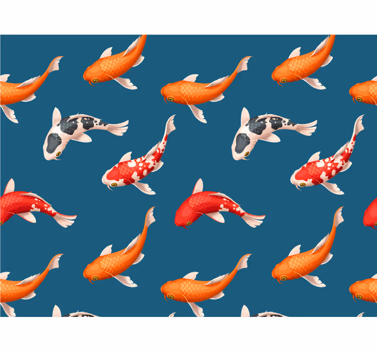 Animals wall mural colorful koi fish - TenStickers