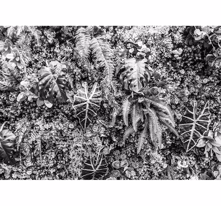 Wall mural nature textured greenery layers - TenStickers