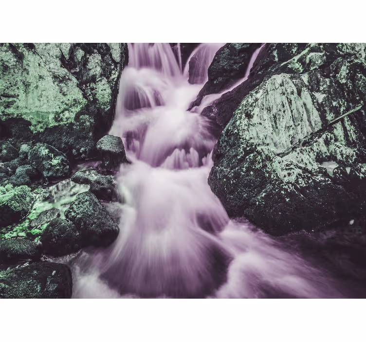 Wall mural mountain flowing waterfalls design - TenStickers