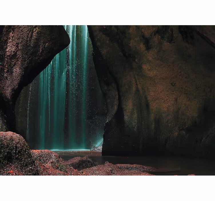 Wall mural nature tropical waterfall scene - TenStickers