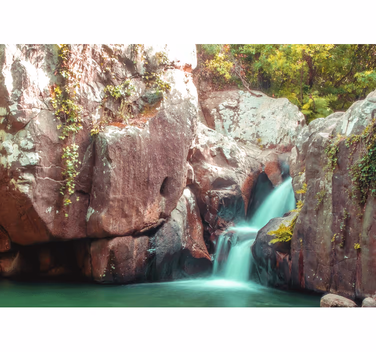 Wall mural nature tranquil waterfall landscape - TenStickers