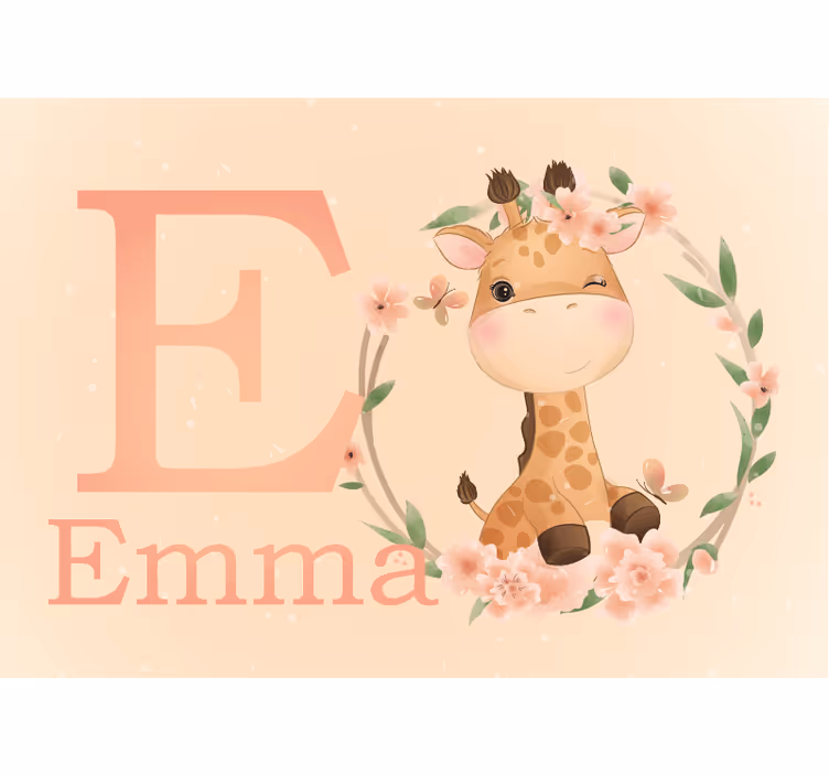 Childrens wall mural cute giraffe design - TenStickers