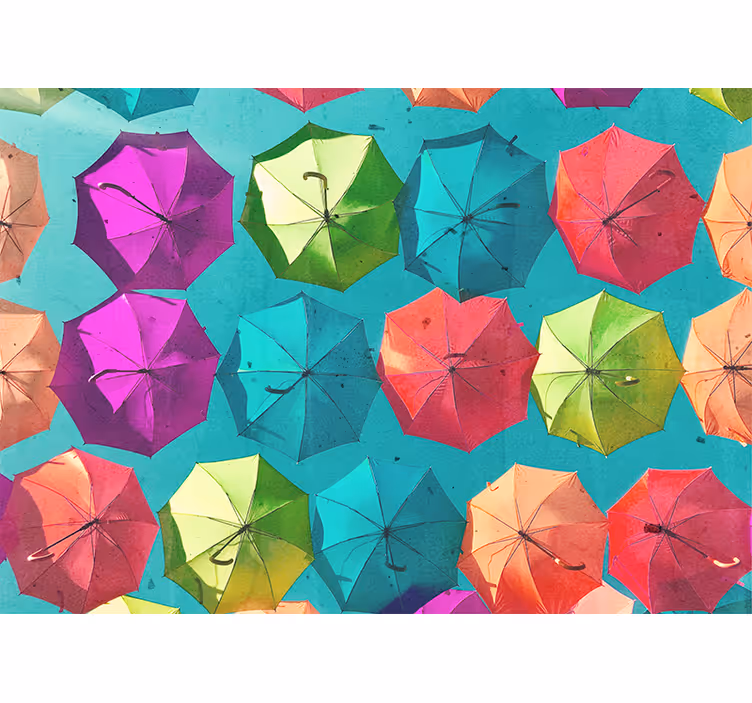 Graffiti wall mural colorful umbrella design - TenStickers