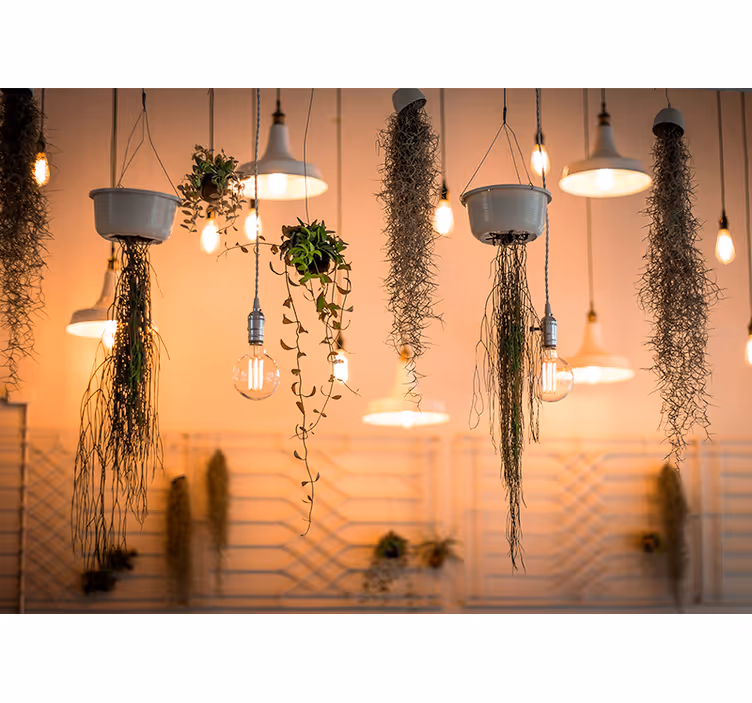 Wall mural nature with hanging greenery decor - TenStickers