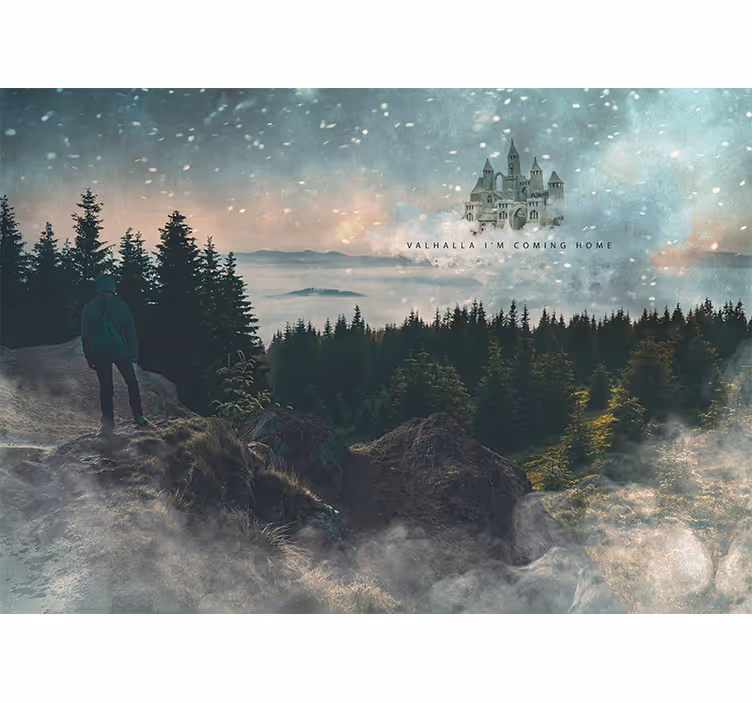 Wall mural nature majestic forest scene - TenStickers
