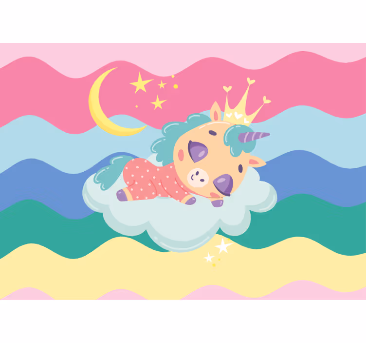People wall mural of a dreaming unicorn fantasy - TenStickers