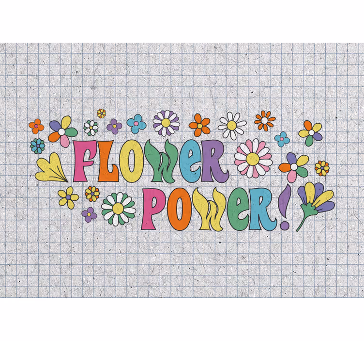 Flower wall mural in floral power design - TenStickers