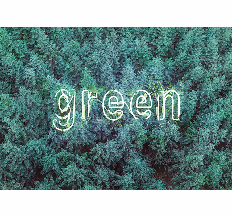 Wall mural nature green forest typography - TenStickers