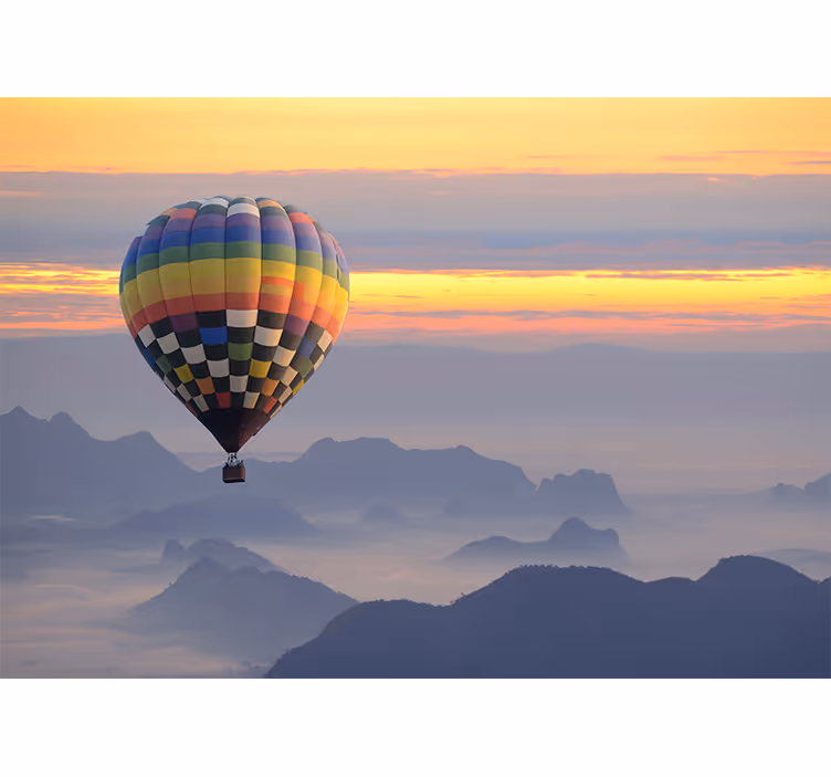 Wall mural vehicle aerial balloon adventure - TenStickers