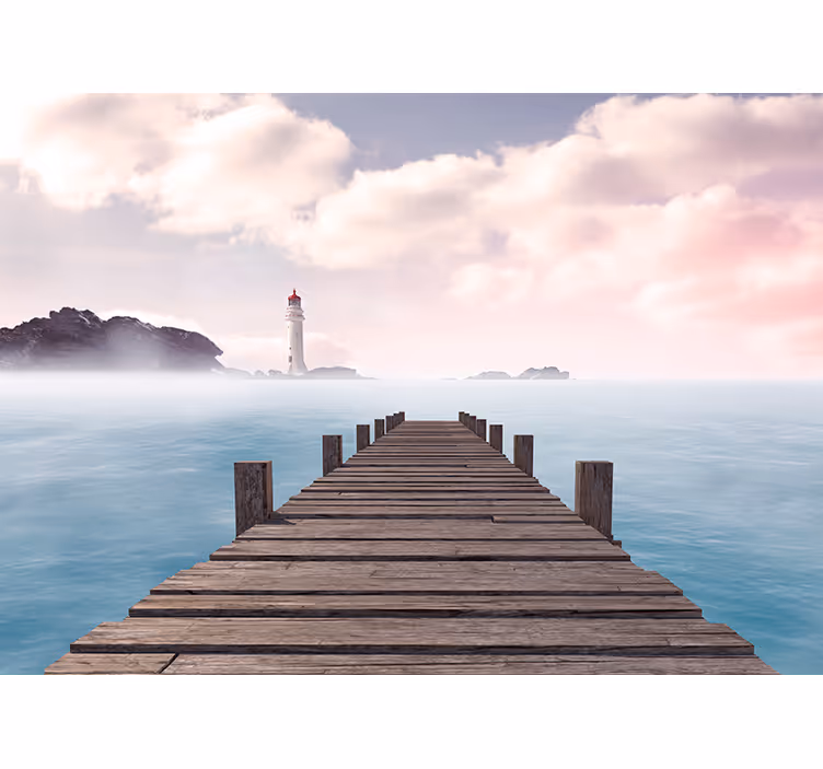 Wooden dock aesthetic nature wall mural - TenStickers