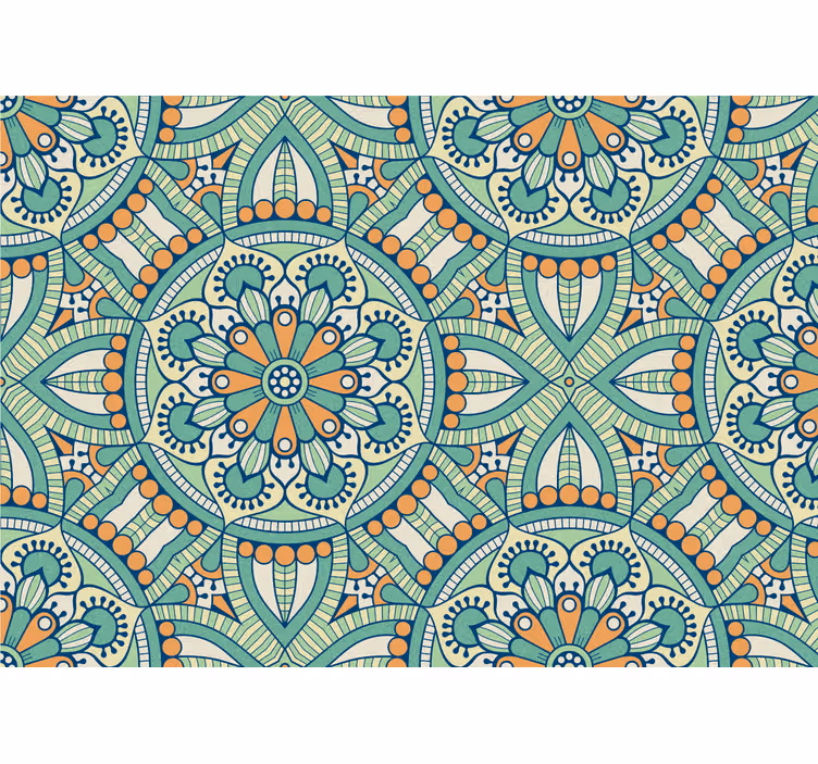 Texture wall mural intricate floral design - TenStickers