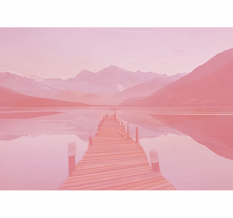 Landscape wall mural serene lake view - TenStickers