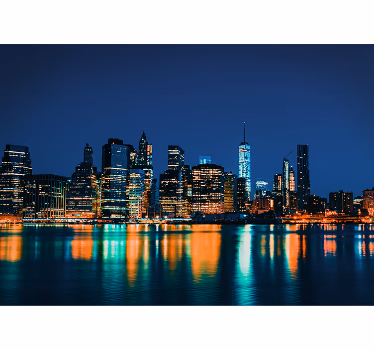 Wall mural new york new york skyline at night - TenStickers
