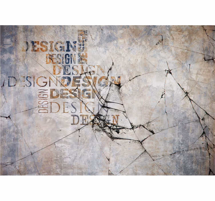 Abstract wall mural with artistic typography - TenStickers