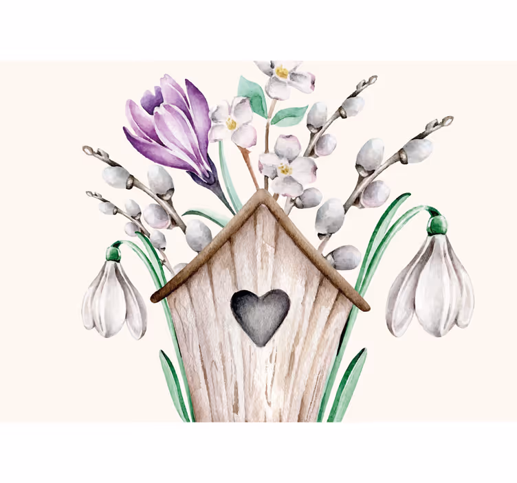 Flower wall mural cottage floral design - TenStickers