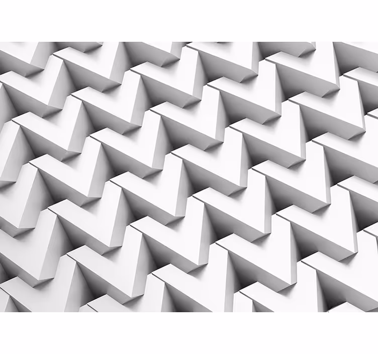 White elegant geometric 3D Wall Mural - TenStickers