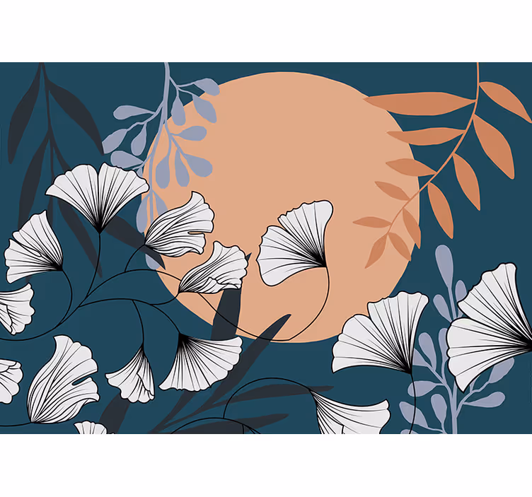 "Glamour style" ginko colorful Wall Murals - TenStickers