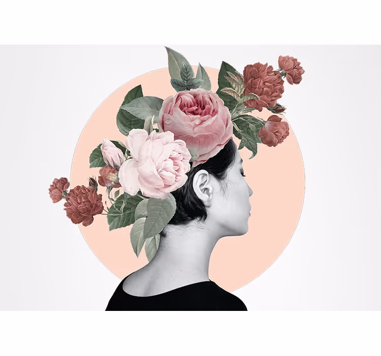 Flower wall mural floral hair decoration - TenStickers