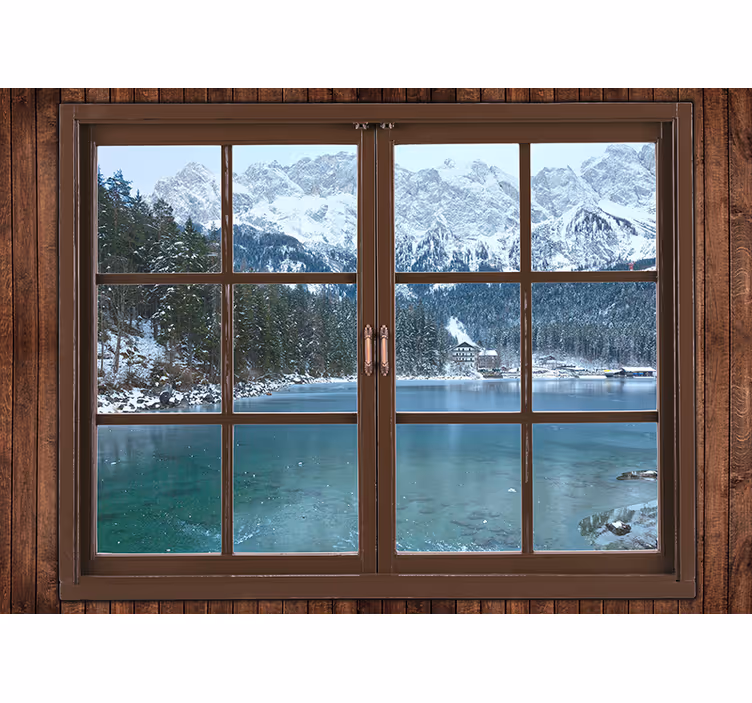 Landscape wall mural icy peak view - TenStickers