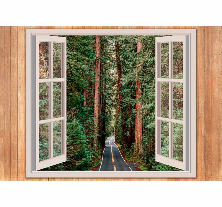 Wall mural nature forest path view - TenStickers