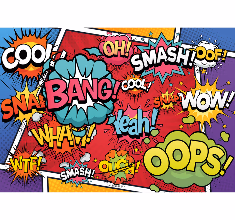 Graffiti wall mural with comic sound effects - TenStickers