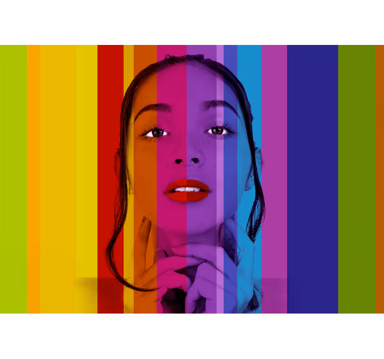 Art wall mural colorful portrait - TenStickers