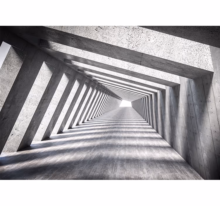 Abstract wall mural geometric tunnel view - TenStickers