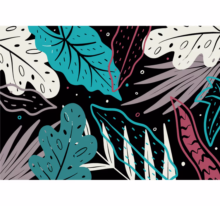 Wall mural nature with decorative leaf patterns - TenStickers