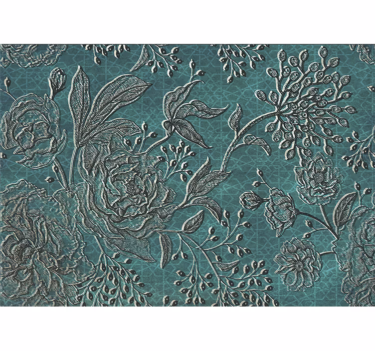 Flower wall mural with detailed floral design - TenStickers