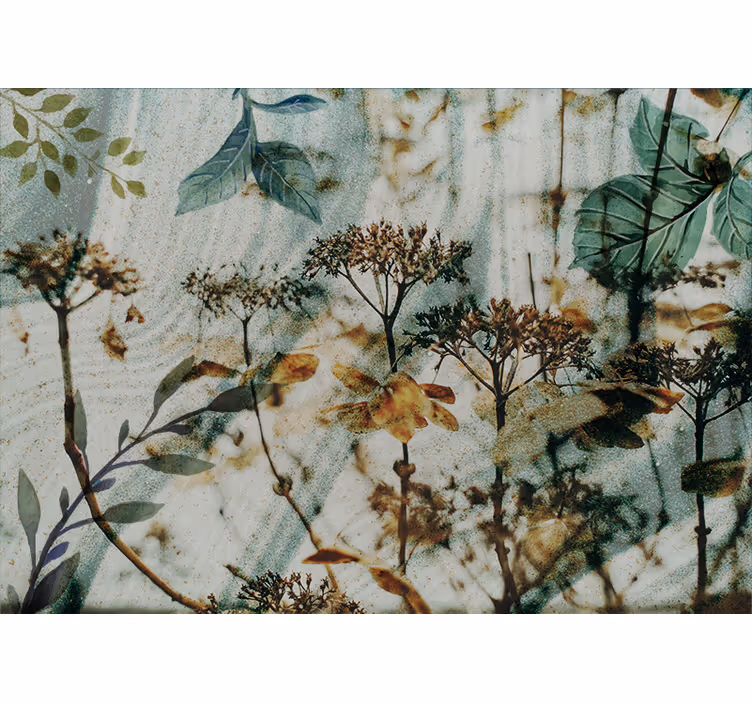 Flower wall mural floral leaf design - TenStickers
