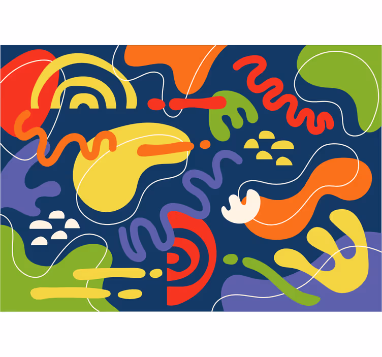 White lines colourful abstract Wall Murals - TenStickers