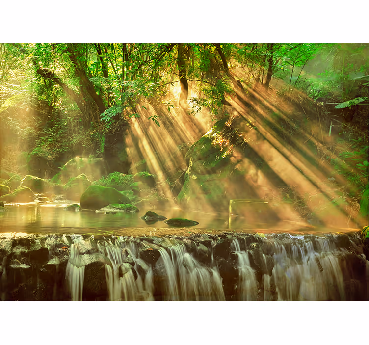 Waterfall landscape Forest Wall Mural - TenStickers