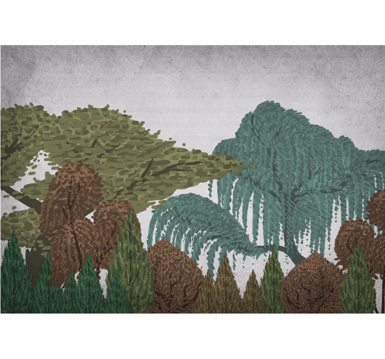 Wall mural nature lively foliage landscape - TenStickers