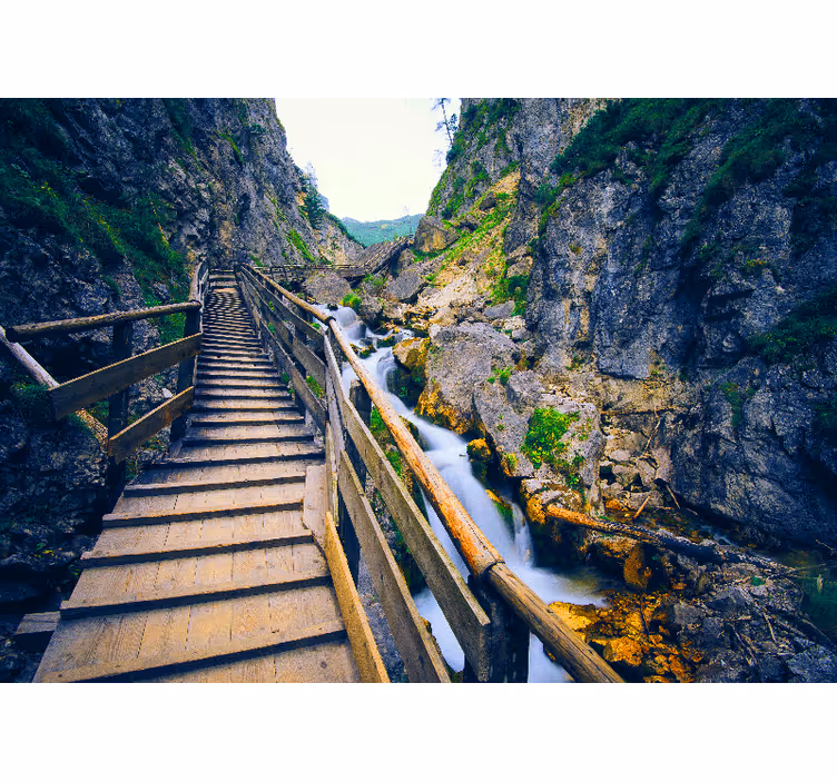 Landscape wall mural scenic mountain path - TenStickers