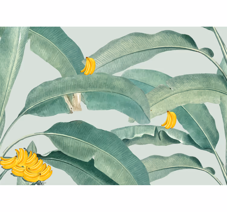 Flower wall mural tropical banana foliage design - TenStickers