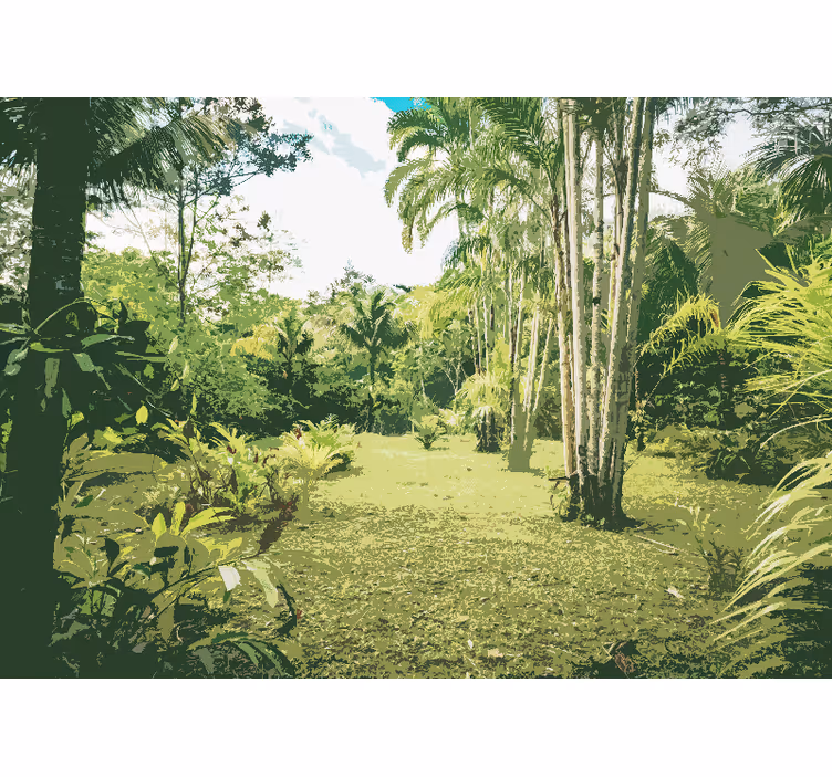 Jungle wall mural lush tropical landscape - TenStickers