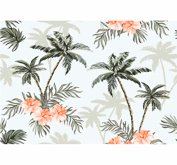 Wall mural nature tropical palm leaves design - TenStickers