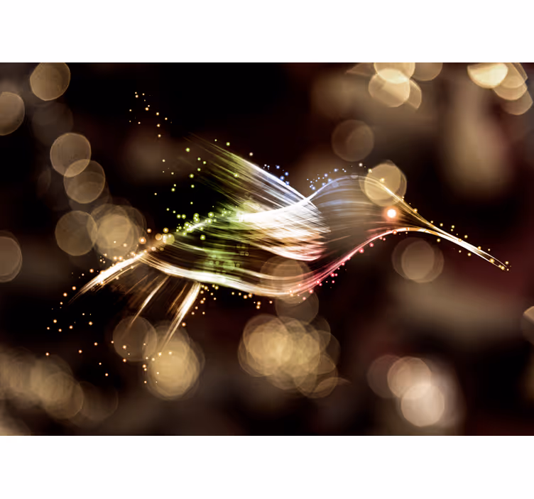 Abstract wall mural of dynamic light waves - TenStickers
