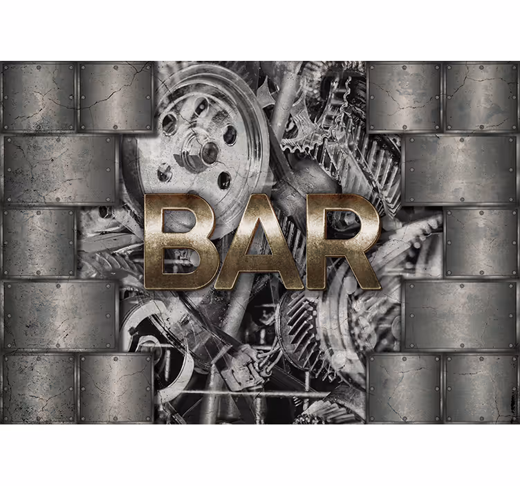 Graffiti wall mural industrial gear typography - TenStickers