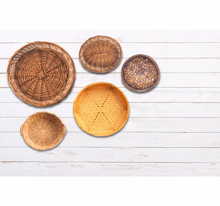 Texture wall mural woven basket patterns - TenStickers