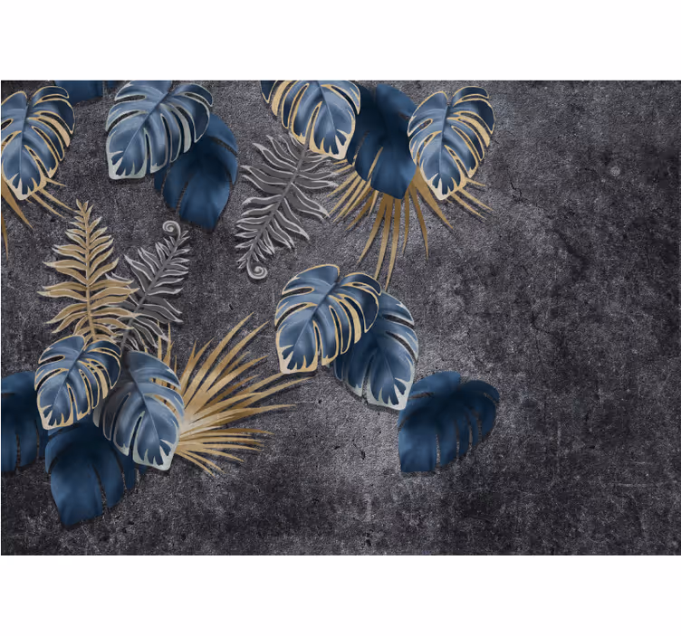 3D plants effect on concrete 3D wall mural - TenStickers