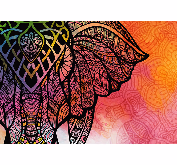 Gradient ethnic design mandala wall mural - TenStickers