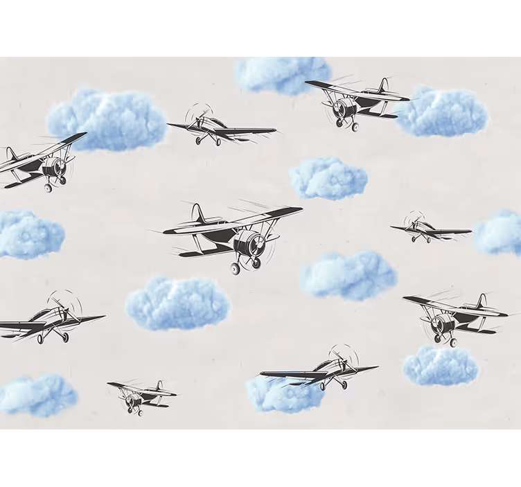 Wall mural vehicle flying vintage planes - TenStickers