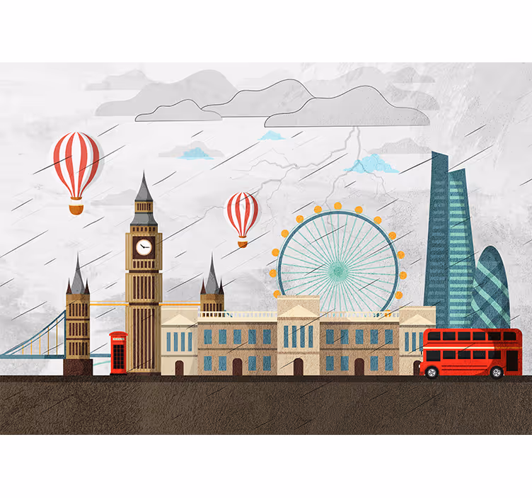 Wall mural london skyline adventure - TenStickers
