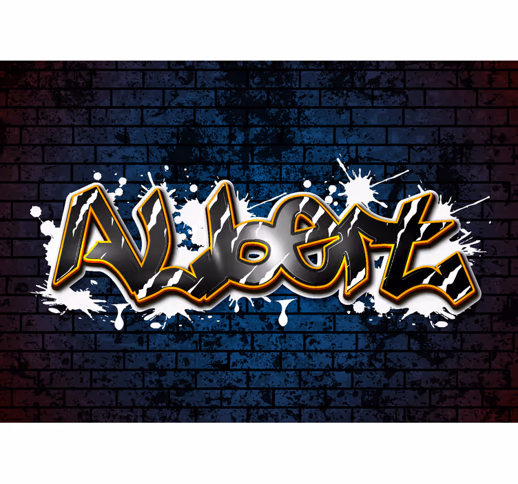 brick wall with name Teenage wall murals - TenStickers