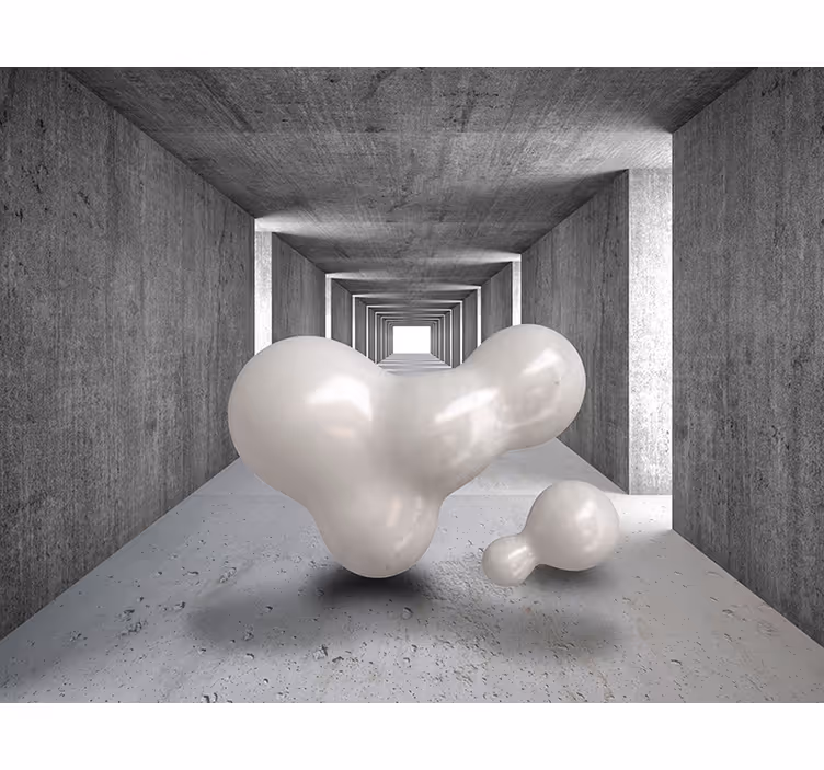 3D Abstract Forms abstract wall mural - TenStickers