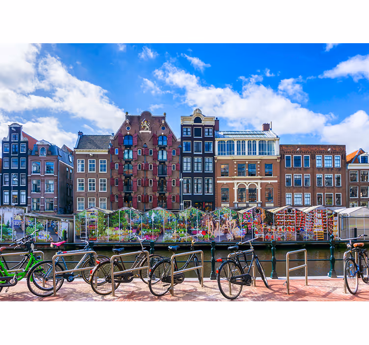 Amsterdam Canal Scene amsterdam wall mural - TenStickers