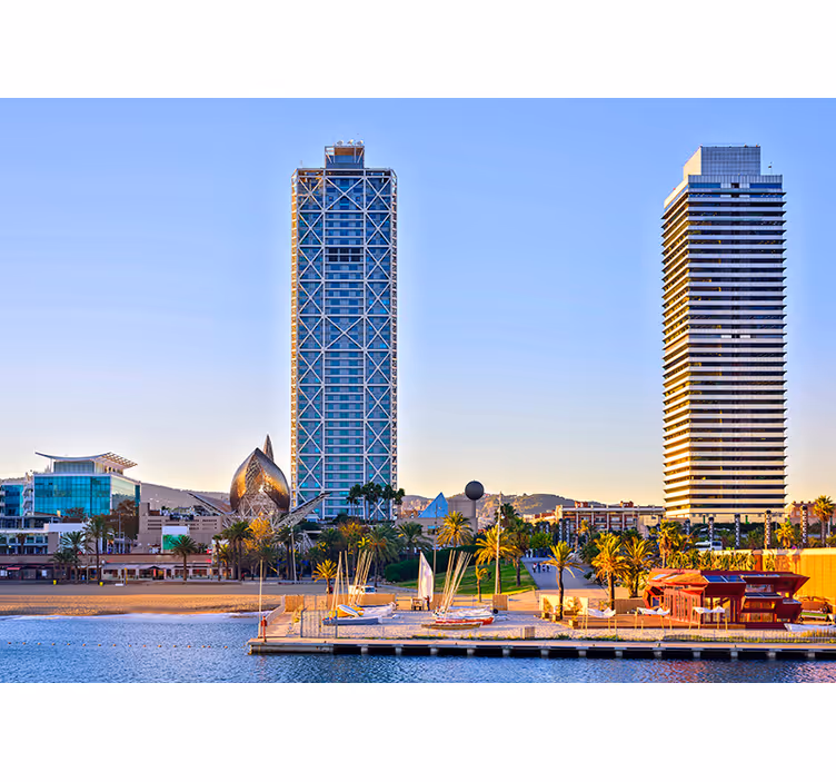 Coastal View barcelona wall mural - TenStickers